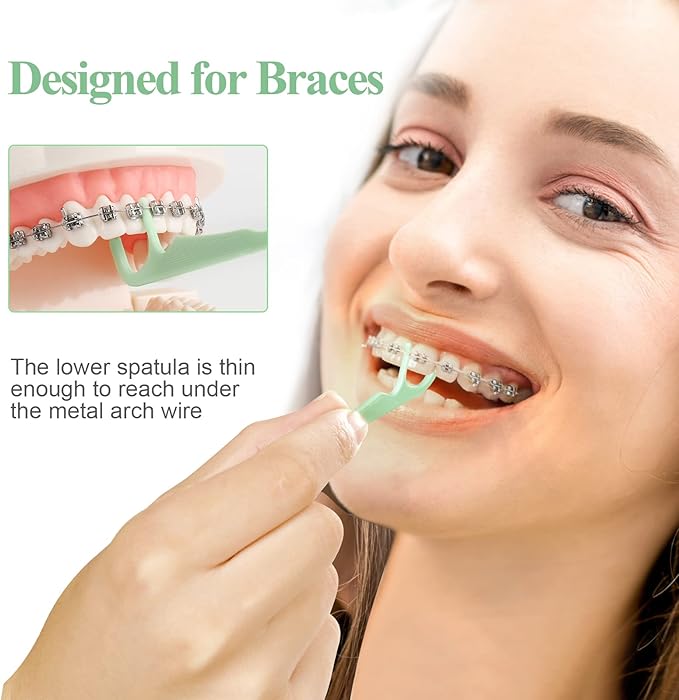 500 Count Orthodontic Flossers for Braces with Floss Dispenser, Braces Flossers for Adults & Kids, Floss Picks for Brace Fits Under Arch Wire, No Break & No Shred Floss, 100 Count Bag (Pack of 5)