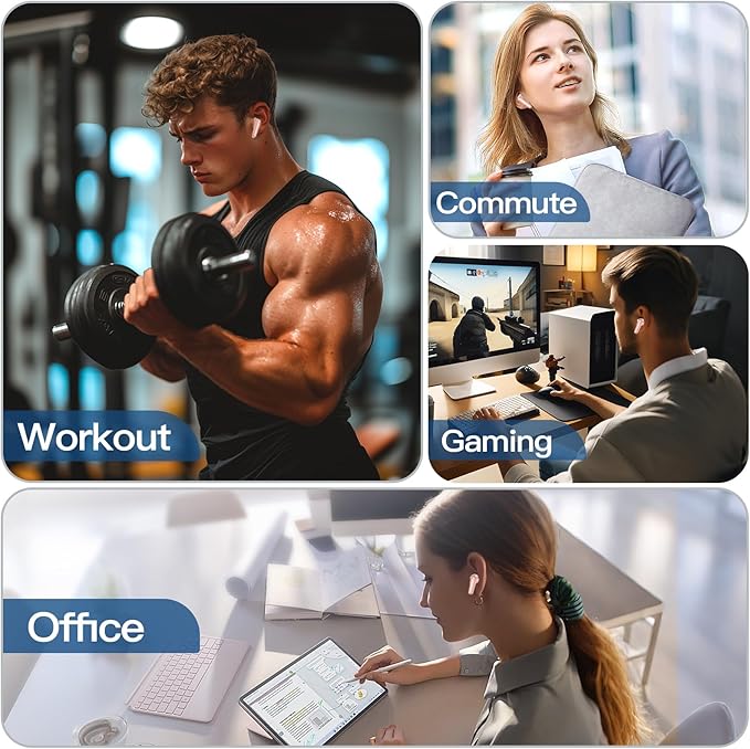 kurdene Wireless Earbuds Bluetooth 5.4 Headphones 60H Playtime Deep Bass Stereo Ear Buds with Mic Comfort Lightweight in Ear Earphones for Workout/Running Pink-StrideForce Fitness