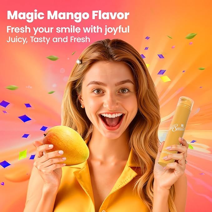 CALLSMILE Fluoride-Free Toothpaste, Easy-Press Pump, 60g - Fruity Flavors, No SLS, Non-Toxic, No Sweeteners, for Adults & Kids, Gentle for Sensitive Teeth, Mango-Flavored, ValentGine's Day Gifts
