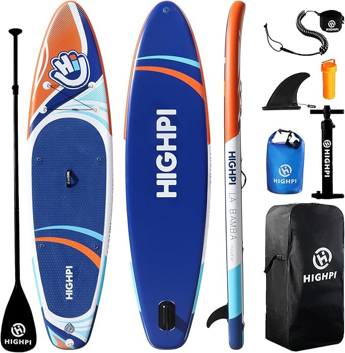 Highpi Inflatable Stand Up Paddle Board for Youth and Adults – Wide Sup with Premium Accessories, Blow Up Paddleboard for Surfing, Fishing, Yoga & More-StrideForce Fitness