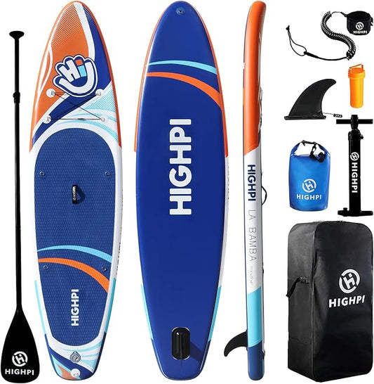 Highpi Inflatable Stand Up Paddle Board for Youth and Adults – Wide Sup with Premium Accessories, Blow Up Paddleboard for Surfing, Fishing, Yoga & More-StrideForce Fitness