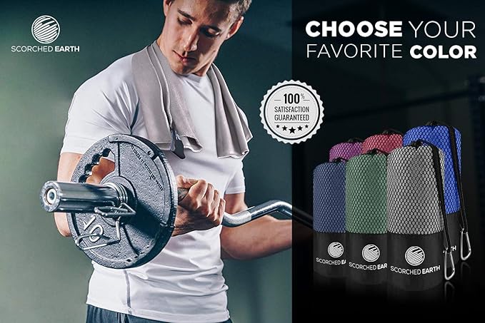 ScorchedEarth Microfiber Travel & Sports Towel Set (Slate Gray) - XL Set (39x70.5 & 12x24)-StrideForce Fitness