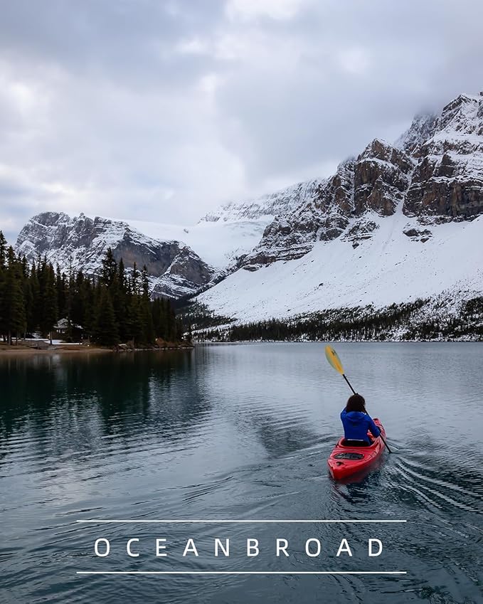 OCEANBROAD Kayak Paddle 86in/218cm, 90.5in/230cm, 95in/241cm Alloy Shaft Kayaking Boating Canoeing Oar with Paddle Leash-StrideForce Fitness