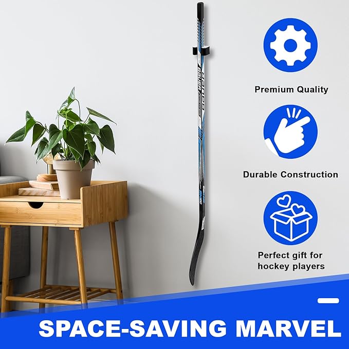Yousoontic Hockey Stick Holder Wall Mount, 1-6 Stick Capacity, Ice and Field Hockey Organizer (Decor & Storage 2-in-1) for Home Garage Room Office Sports Decoration-StrideForce Fitness