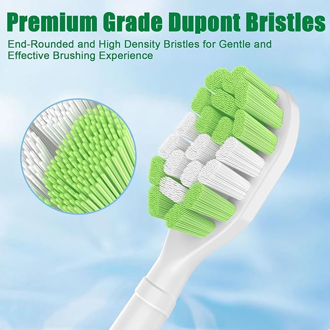 Toptheway Toothbrush Replacement Heads Compatible with Philips Sonicare ProtectiveClean DiamondClean C2 C1 G2 W 4100 5100 5300 Plaque Control, 10 Pack