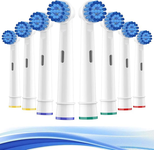 THISONG Sensitive Replacement Brush Heads for Braun Electric Toothbrush, Soft Bristles Provide A Comfortable and Gentle Brushing Experience for Sensitive Gums, Pack of 8