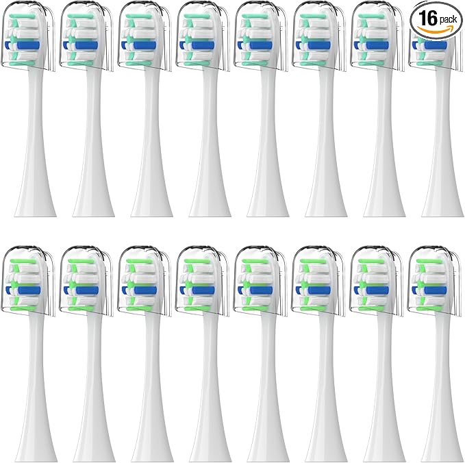 Replacement Toothbrush Heads for Philips Sonicare Replacement Heads, Electric Replacement Brush Head Compatible with Phillips Sonicare Electric Toothbrushes, 16 Pack
