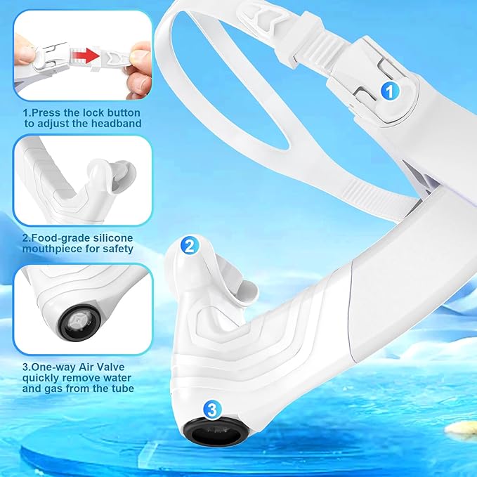 Greatever Detachable Portable Snorkel for Lap Swimming Unisex-Adult Silicone Adjustable Headband One Way Exhaust Valve-StrideForce Fitness