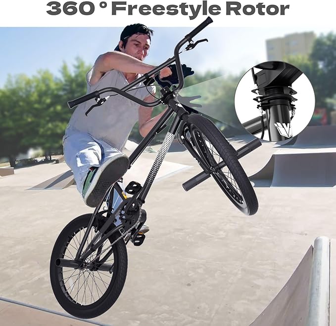 67i Boys BMX Bike 18/20 Inch Ages 8-12 Kids Bicycle with Front Rear U Brake Adjustable Seat Iron Fork 2.09" Wide Tires-StrideForce Fitness
