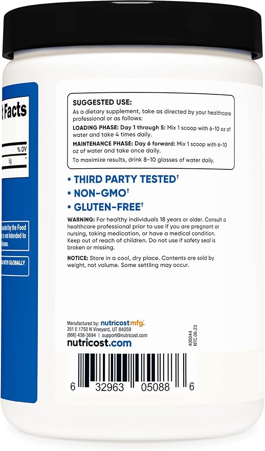 Nutricost Creatine Monohydrate Micronized Powder 500G, 5000mg Per Serv (5g) - 100 Servings, 17.9 Oz-StrideForce Fitness
