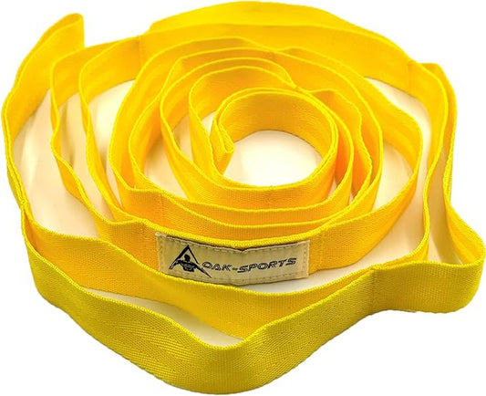 Stretching Strap Yoga Strap with Loops, Stretch Straps for Physical Therapy, Non-Elastic Exercise Strap for Pilates, Dance and Gymnastics with Workout Guide-StrideForce Fitness