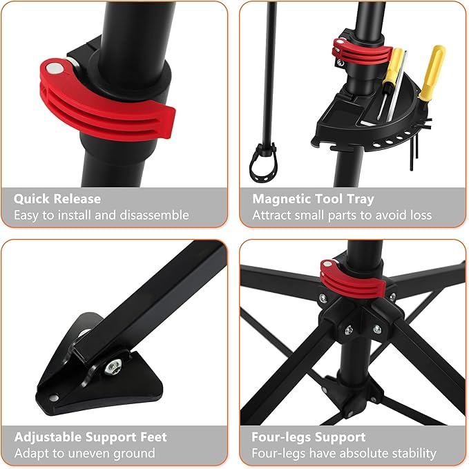 UNISKY Bike Repair Stand for Maintenance Height Adjustable Rack with Quick Release Bicycle Mechanics Maintenance Workstand-StrideForce Fitness