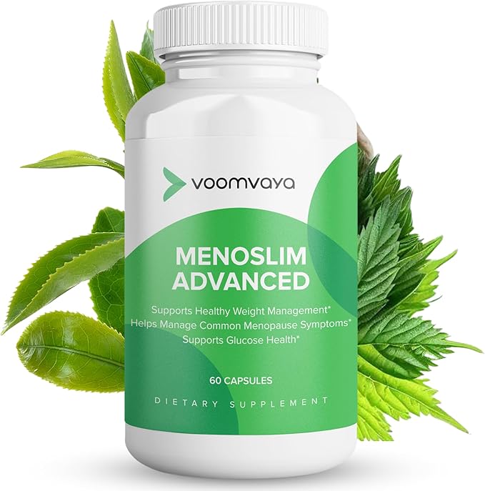 VoomVaya MenoSlim Advanced Menopause Weight Loss for Women - Menopause & Perimenopause Supplements for Women - Estrogen Supplement & Menopause Relief for Hot Flashes, Bloating, Energy - 60 Capsules-StrideForce Fitness