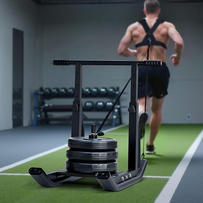 VEVOR Weight Sled, Steel Power Sled, Fitness Training Sleds for Athletic Exercise Speed Improvement, Workout Equipment with Adjustable Height Handle-StrideForce Fitness