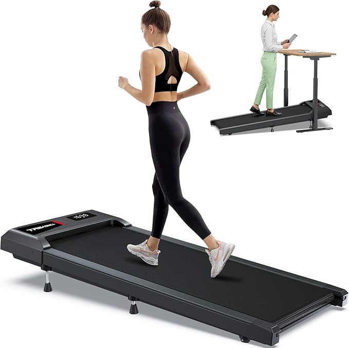 WELLFIT Auto Incline Folding Treadmill - 10% Incline Desk Walking Pad Treadmill with Handlebar, 400 lbs Heavy-Duty Capacity, Space-Saving Quiet Under-Desk Design for Home Office, Seniors & Fitness-StrideForce Fitness