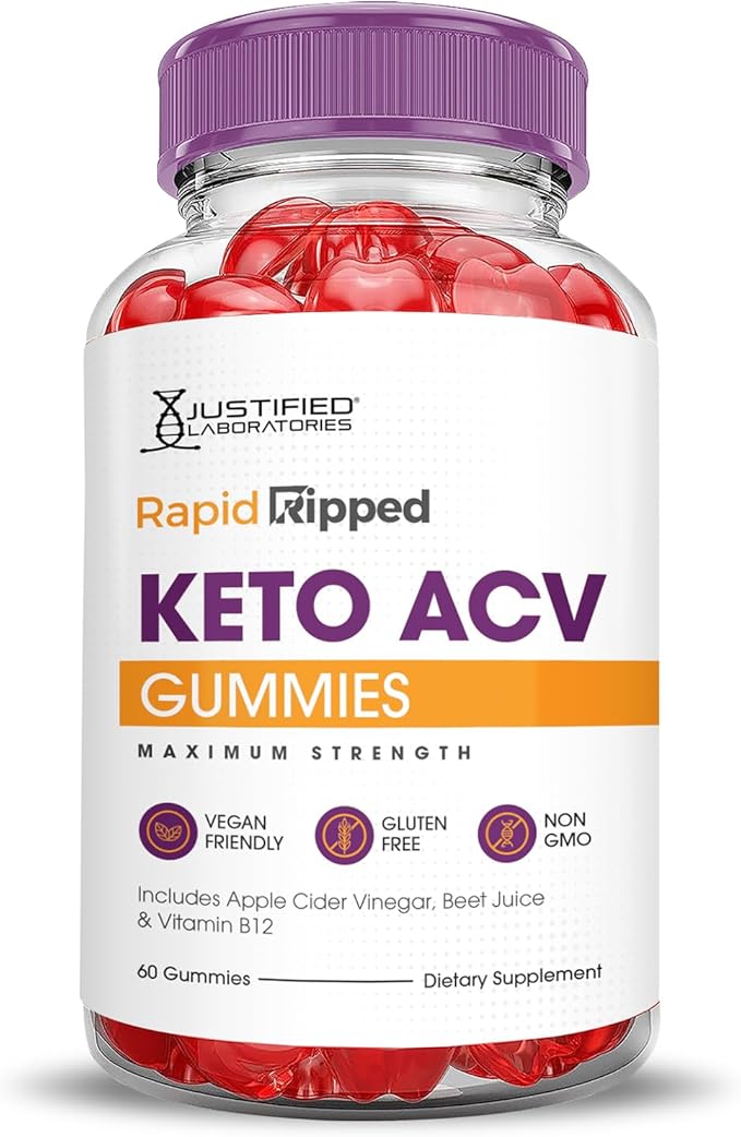 (10 Pack) Rapid Ripped Keto ACV Gummies Advanced Formula 1000MG Rapidripped Keto Gummies Apple Cider Vinegar Formulated with Pomegranate Beet Juice Powder B12 Vegan Non GMO 600 Gummys-StrideForce Fitness
