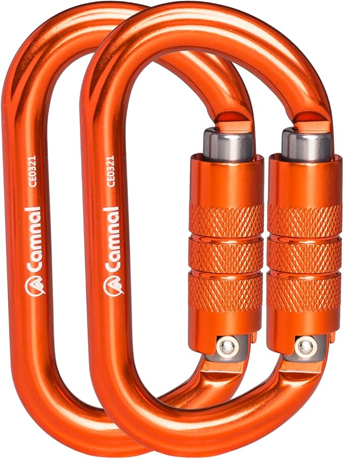 Heavy Duty Carabiner, 25kn(About 5620 lbs) Oval Carabiner Clip O-Shape Rock Climbing Carabiner Lightweight Caribeener for Climbing, Mountaineer, Aerial Work-StrideForce Fitness