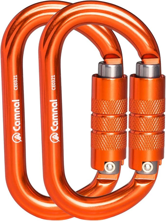 Heavy Duty Carabiner, 25kn(About 5620 lbs) Oval Carabiner Clip O-Shape Rock Climbing Carabiner Lightweight Caribeener for Climbing, Mountaineer, Aerial Work-StrideForce Fitness