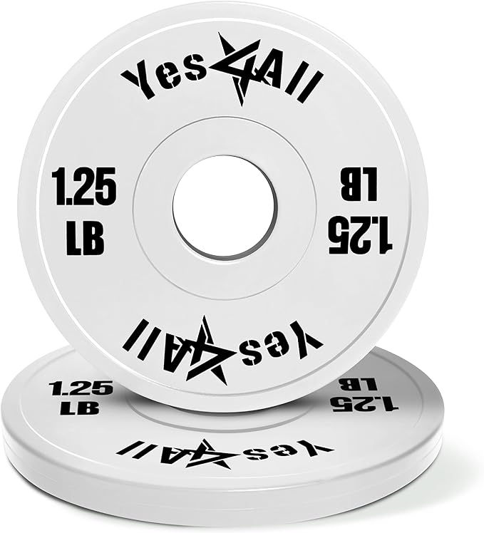 Yes4All Fractional Weight Plates Set, Available In Steel And Rubber, Set of 2/4/6 Plates in 1.25LB, 2.5LB, or 5LB Sizes, Micro Change Plates for Dumbbell and Olympic Barbell Weightlifting-StrideForce Fitness