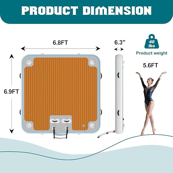 Specraft Inflatable Floating Dock, Non-Slip Air Dock Platform loating Island Raft with Rope Ladder for Pool Lake Beach Ocean-StrideForce Fitness