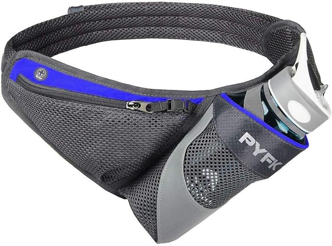 PYFK Running Belt Hydration Waist Pack with Water Bottle Holder for Men Women Waist Pouch Fanny Bag Reflective-StrideForce Fitness