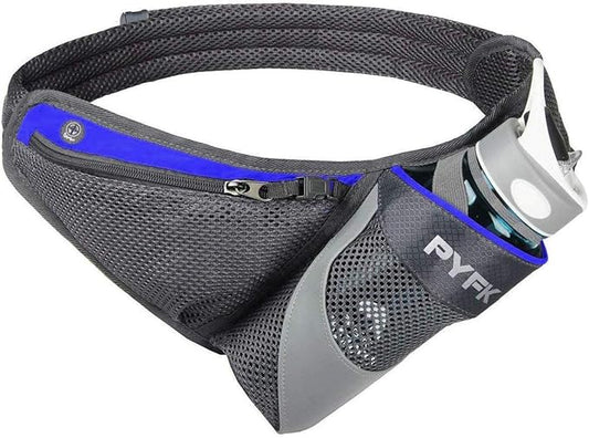 PYFK Running Belt Hydration Waist Pack with Water Bottle Holder for Men Women Waist Pouch Fanny Bag Reflective-StrideForce Fitness