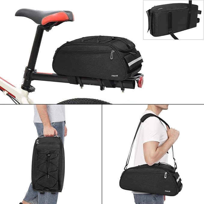 MOSISO Bike Rack Bag, Waterproof Bicycle Trunk Pannier Rear Seat Pouch Cycling Bike Carrier Backseat Storage Luggage Saddle Shoulder Bag-StrideForce Fitness