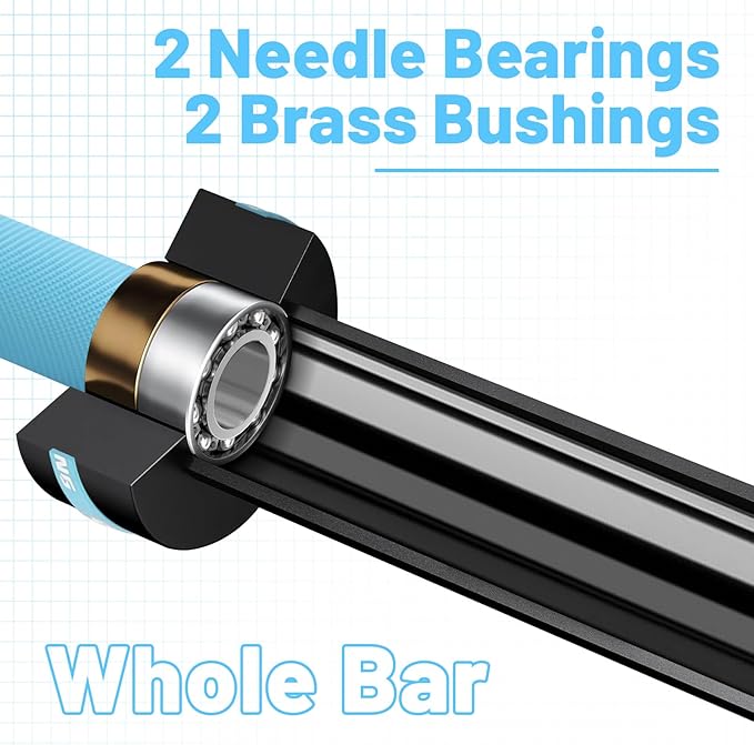 Olympic Barbell 45lb (20kg) - 7ft Bearing Spin Bar for Weightlifting and Strength Training,Ceramic Coating,500 LBS Capacity,28mm High Whip,Fits 2" Plates,for Home Gym-StrideForce Fitness