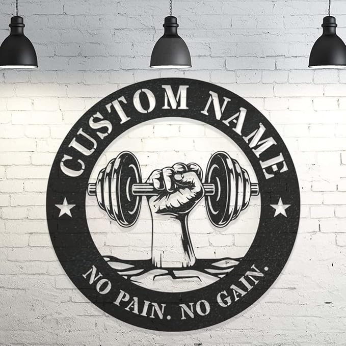 Custom Women Fitness Metal Wall Art, Personalized Fitness Home Sign, Gym Home Decor, Gifts For Fitness Girl-StrideForce Fitness