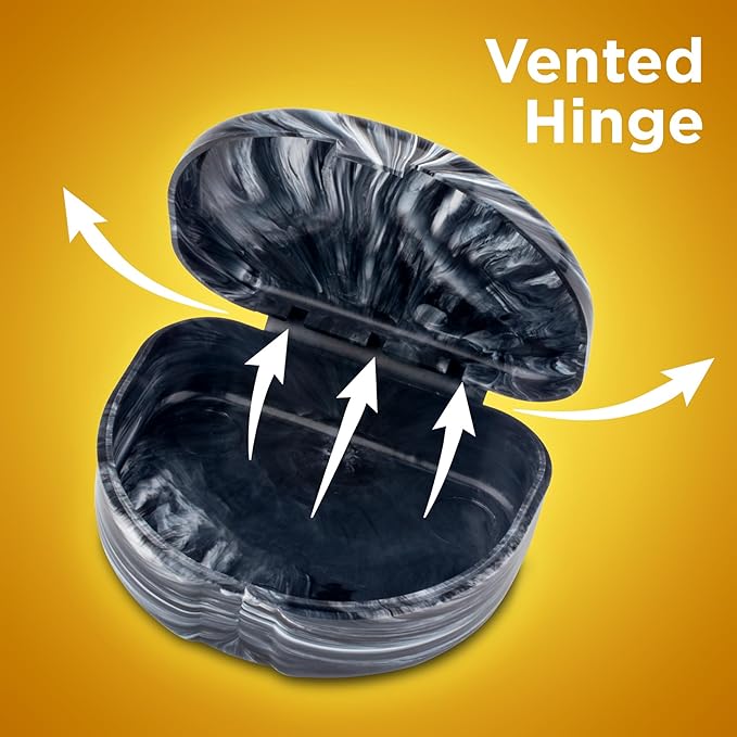 Practicon Marble Retainer Cases, Orthodontic Aligner Case, Mouth Guard Holder (3 Pack) (Black)