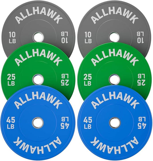 Colorful Olympic Bumper Plates, 2-inch Stainless Steel Insert, Virgin Rubber Weight Plate Set for Barbell Weight Lifting and Strength Training Home Gym-StrideForce Fitness