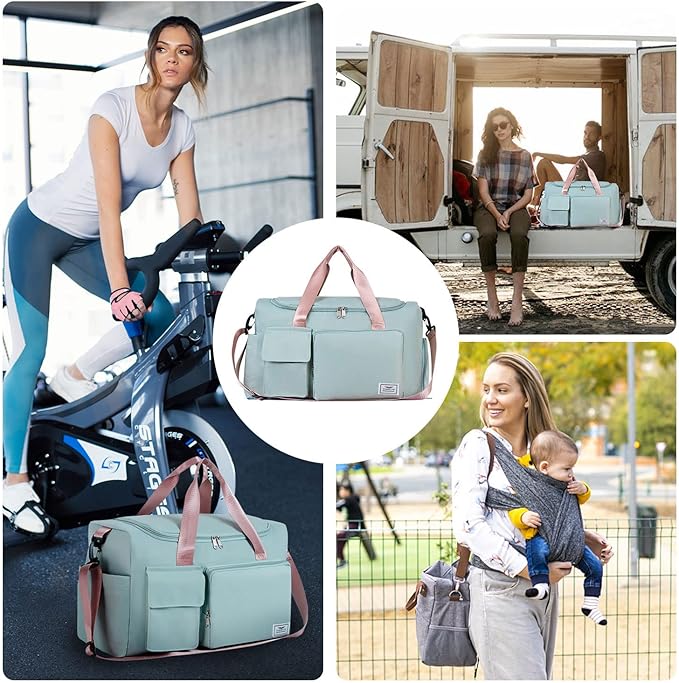 FIORETTO Women's Gym Duffle Bag with Shoes Compartment, 37L Capacity, Ideal for Travel, Gym, Sports, Duffel, Weekender-StrideForce Fitness