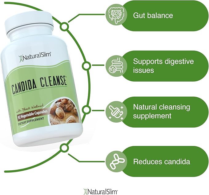 NaturalSlim Candida Cleanse Support Supplements Bundle - Candiseptic Kit Anti Overgrowth, Gut & Colon Cleansing Capsules - Formulated by Frank Suarez (2 Pack)-StrideForce Fitness