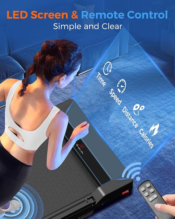 Portable Foldable Treadmills for Home, Small Folding Treadmill for Home Office with 300 LBS Capacity, Walking Running Exercise Electric Compact Treadmill with LED Display-StrideForce Fitness