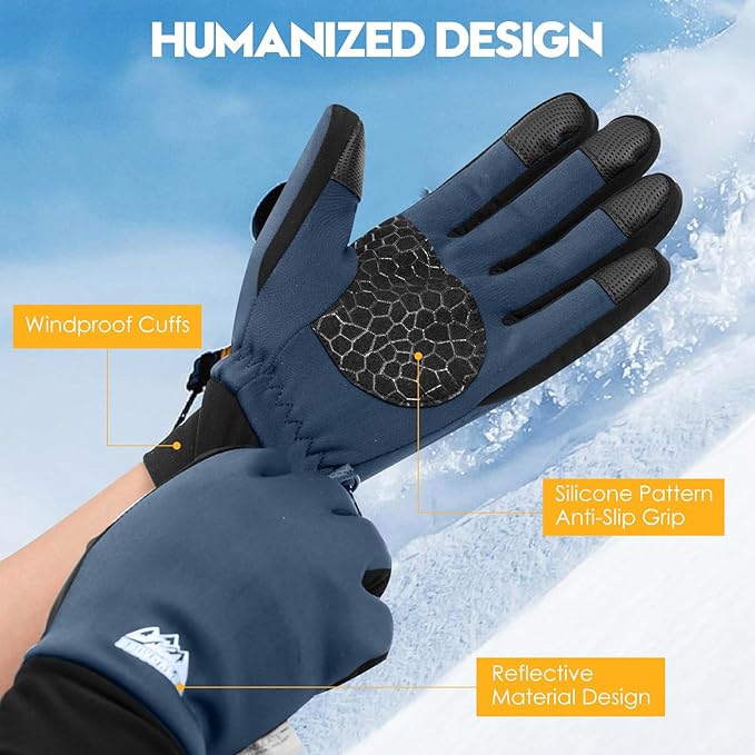 Bruvoalon Winter Gloves for Women & Men, 3M Thermal Insulation, Lycra Fabric, Windproof, Touchscreen, Anti-Slip, Cold Weather-StrideForce Fitness