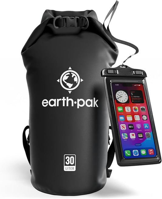 Earth Pak Waterproof Dry Bag - Roll Top Waterproof Backpack Sack Keeps Gear Dry for Kayak with Waterproof Phone Case-StrideForce Fitness