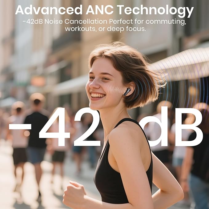 Wireless Earbuds 5.4 Bluetooth Headphones 100H Bluetooth Earbuds Active Noise Cancelling Earphones in-Ear Earbud with 4 ENC Noise Cancelling Mic IP5 Waterproof Earphones for Android iOS-StrideForce Fitness