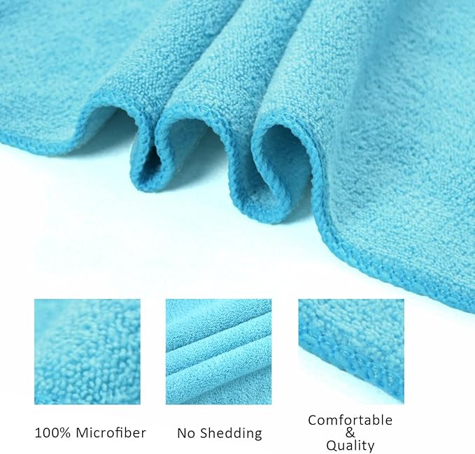 JML Microfiber Towels, Large Bath Towel Set 6 Pack, 27" x 55" - Extra Absorbent, Fast Drying, Multipurpose for Swimming, Fitness, Sport, Yoga, Purple/Grey/Light Blue-StrideForce Fitness