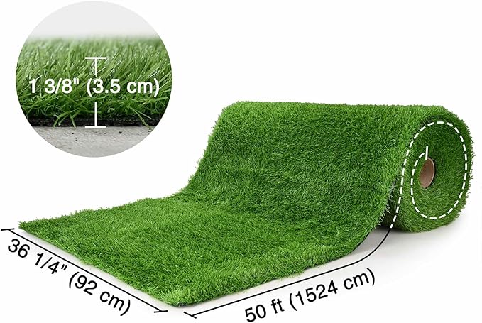 Yescom Sports Sled Strips Turf Gym Turf Flooring 50'x3'(150 Sq.Ft) 1.38" H for Weight Sled Push Gym Equipment Outdoor Indoor Use-StrideForce Fitness