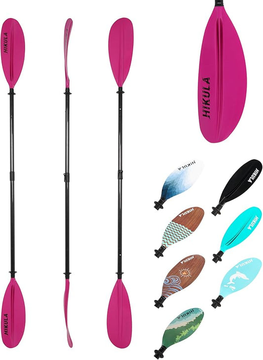Adjustable Kayak Paddle with Carbon Shaft and PP Blade Available in 220-230/220-240/230-250cm Floating Lightweight Kayak Oars with Original Pattern-StrideForce Fitness