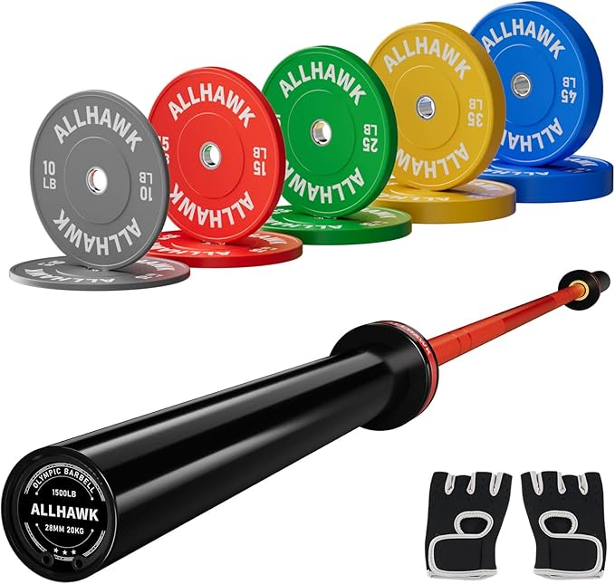 Colorful Olympic Bumper Plates, 2-inch Stainless Steel Insert, Virgin Rubber Weight Plate Set for Barbell Weight Lifting and Strength Training Home Gym-StrideForce Fitness