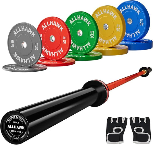 Colorful Olympic Bumper Plates, 2-inch Stainless Steel Insert, Virgin Rubber Weight Plate Set for Barbell Weight Lifting and Strength Training Home Gym-StrideForce Fitness