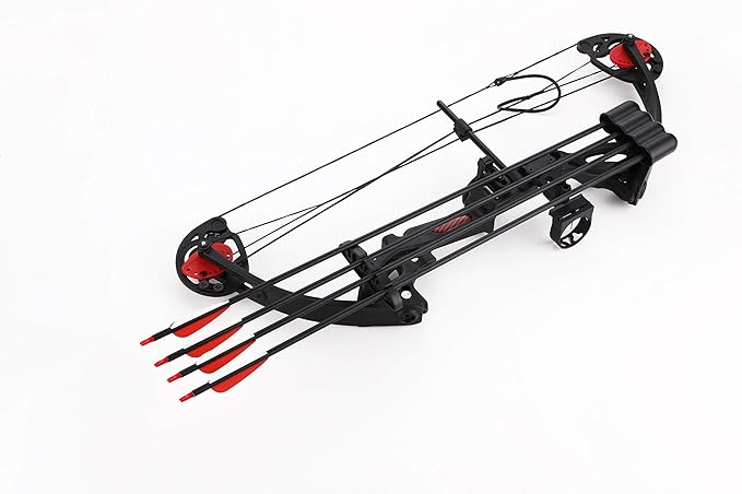 Compound Bow Archery for Youth and Beginner, Right Handed,19”-28” Draw Length,15-29 Lbs Draw Weight, 260 fps-StrideForce Fitness
