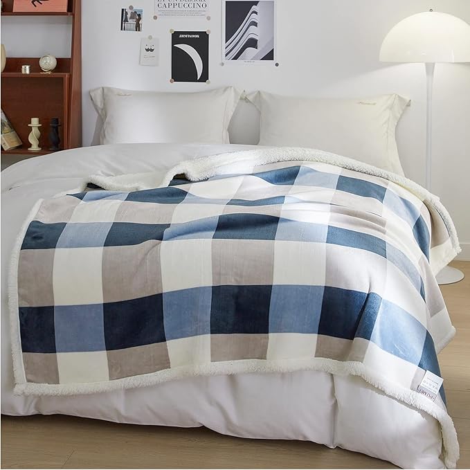 PU MEI 50"x60" Sherpa Fleece Blanket - Soft, Cozy, Thick and Warm for Couch, Sofa or Bed-StrideForce Fitness