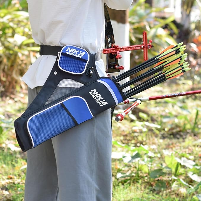 Archery Arrow Quiver Holder, 3-Tubes Hip Quiver Arrow Bag with Adjustable Belt for Youth & Adults Arrows Hunting Target Practicing-StrideForce Fitness