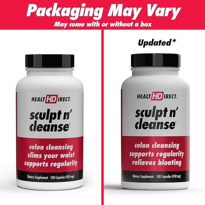 HEALTH DIRECT Sculpt n' Cleanse - Herbal Colon Cleanse for Digestive Health & Regularity - Natural Detox & Gut Flush Supplement - 100 Veggie Capsules-StrideForce Fitness