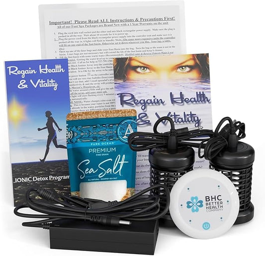 Ionic Foot Bath Detox Machine - Foot Spa Bath for Home Use - Free Regain Health & Vitality Booklet & Brochure (03 Refill Kit No Basin for Home)-StrideForce Fitness