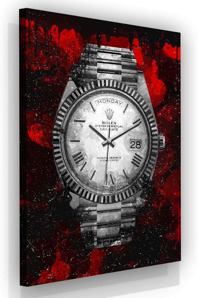 Luxury Watch Canvas Print Office Wall Decor Modern Art Pop Culture Decoration Inspiration Clock Timer Prints Framed Arts Walls Furniture (48" x 36")-StrideForce Fitness