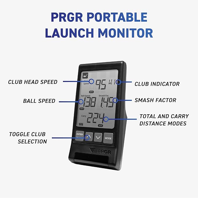 HS 130-A Portable Golf Launch Monitor | Doppler Radar Measures Club & Ball Speed, Smash Factor, Total & Carry Distance | Tracks Swing Speed Training Aids-StrideForce Fitness