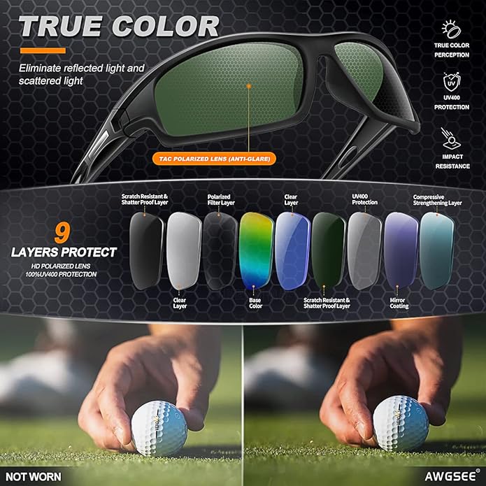 Polarized Sports Sunglasses for Men 100% UV Protection Wrap Around Unbreakable Sun Glasses for Fishing Driving-StrideForce Fitness